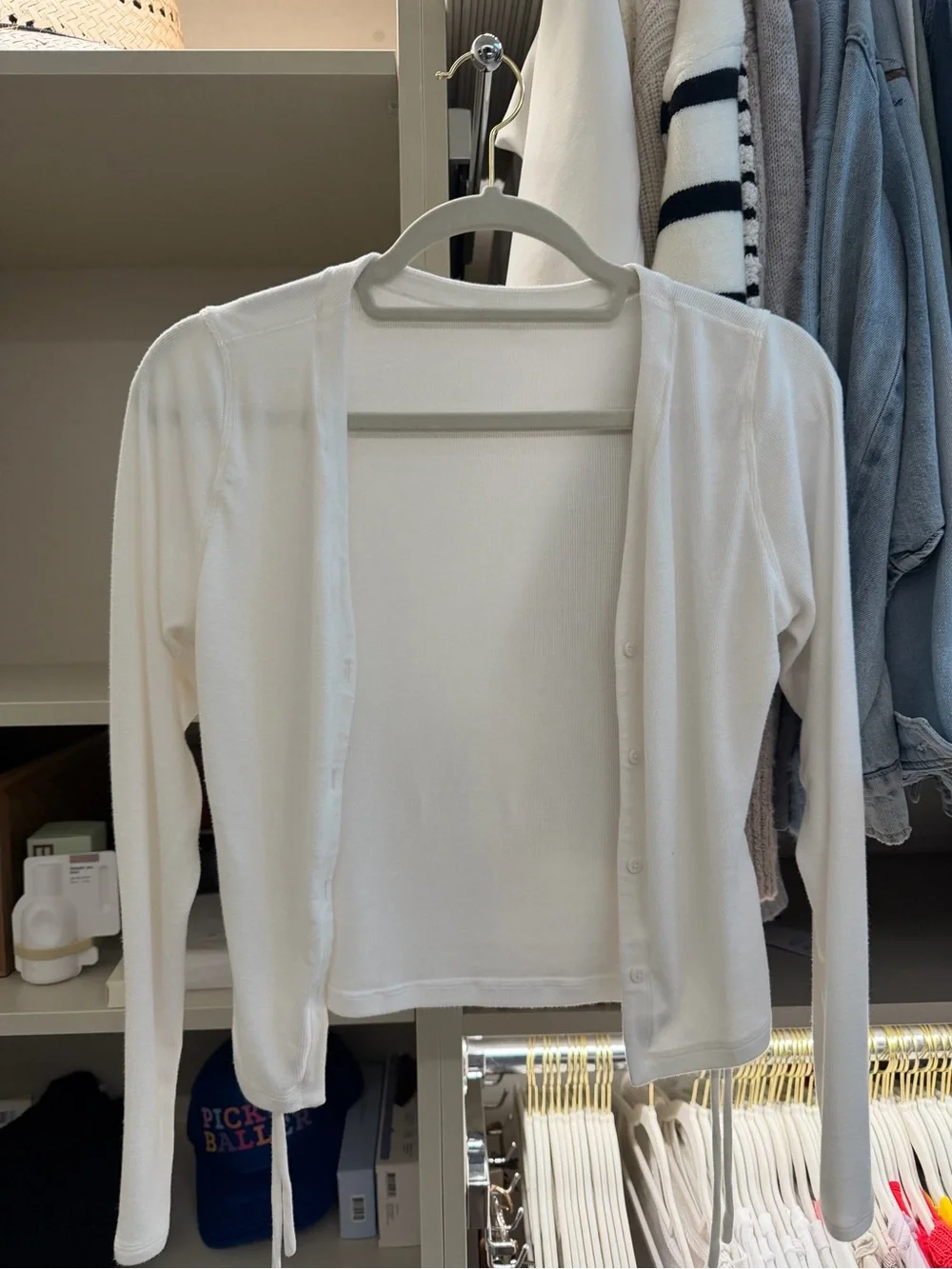 Lululemon Women's White Button-Front Cardigan Top - size 4 worn once